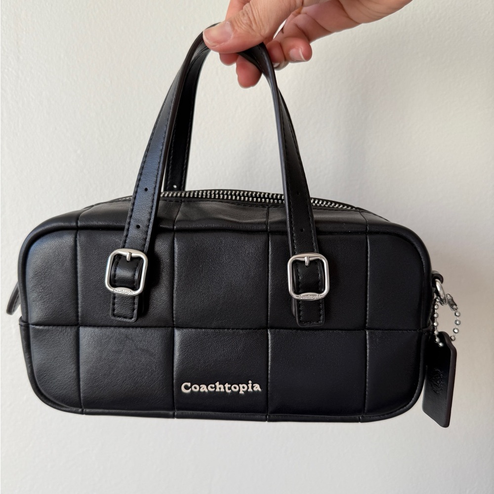 Coachtopia coach Alter/Ego Mini Satchel Bag black Checkerboard Leather Crossbody